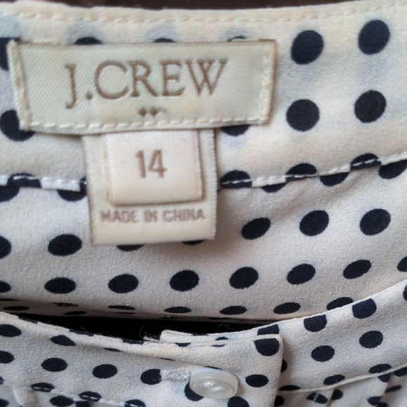 J. Crew Black and White Polka Dot Sleeveless Blouse - Picture 2 of 3